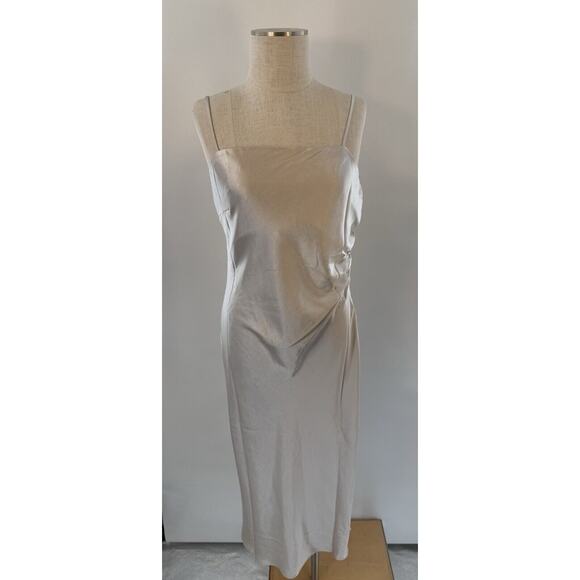 Dress Forum Los Angeles Spaghetti Strap Long Dress Size Small Light Brown Bride - Picture 5 of 5